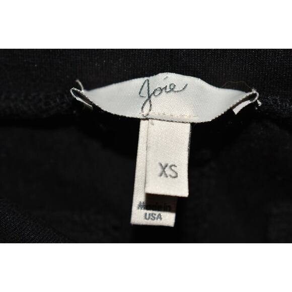 JOIE $395 Black Ponte Stretch Cropped Skinny Pant‎ Faux Leather Trim XS - Picture 4 of 4